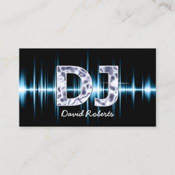 dj blue sound waves professional deejay music business card