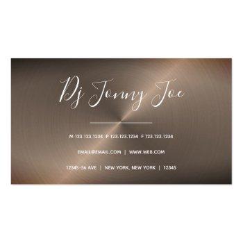 Small Dj Controller 2020 - Bronze Metal Faux Business Card Back View