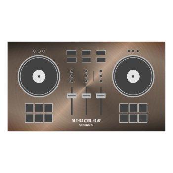 Small Dj Controller 2020 - Bronze Metal Faux Business Card Front View