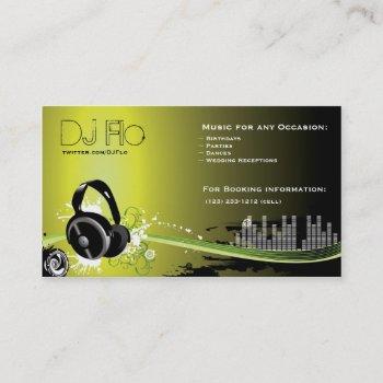dj - deejay music coordinator business card