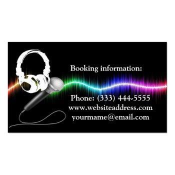Small Dj Microphone Headphones Business Card Template Back View