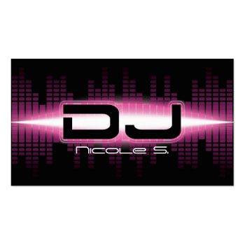 Small Dj Modern Pink Business Card Front View