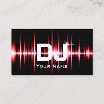 dj modern red beats professional deejay music business card