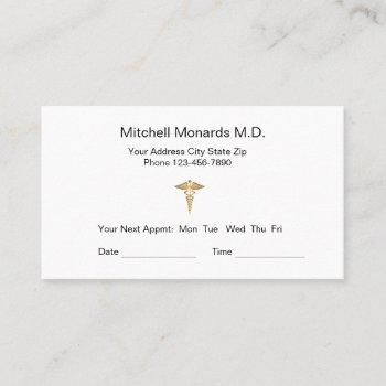 doctor office appointment cards