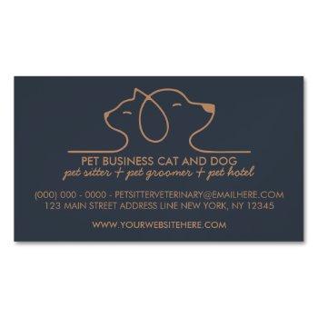 dog cat simple line logo veterinary pet business card magnet