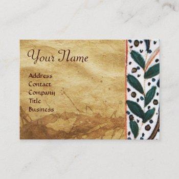 dog doctor with kitten parchment monogram business card