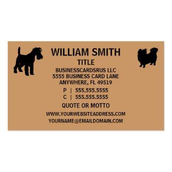 Small Dog Groomer Fun Business Card Back View