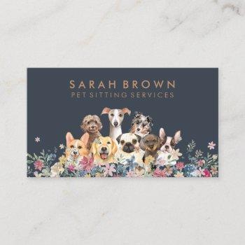 dog grooming boutique pet sitter puppy walker business card