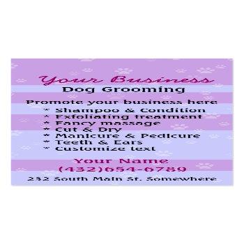Small Dog Grooming Business Salon Groomer Marketing Business Card Back View