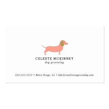 Small Dog Grooming Dachshund Business Card Front View