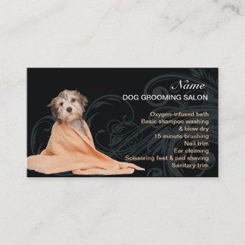 Small Dog Grooming Salon Business Card Front View
