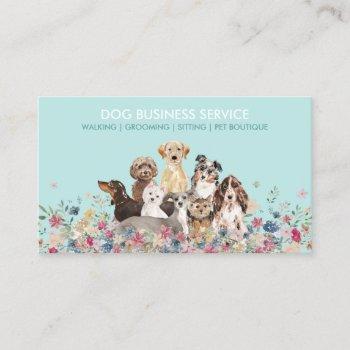 dog grooming walking sitting service business card