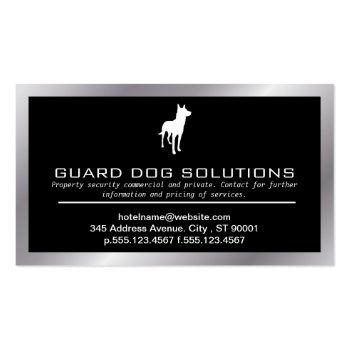 Small Dog Logo | Metal Border Business Card Back View