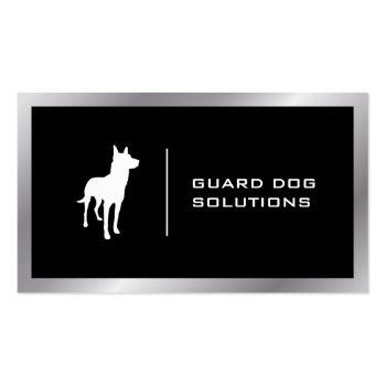 Small Dog Logo | Metal Border Business Card Front View