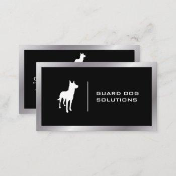 dog logo | metal border business card