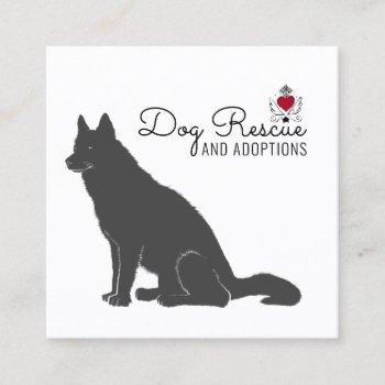 dog rescue and adoptions square business card