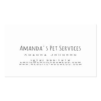 Small Dog Sitter Cat Sitter Pet Services Grooming Cute Square Business Card Back View