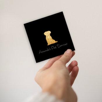 dog sitter sitter pet service grooming simply gold square business card