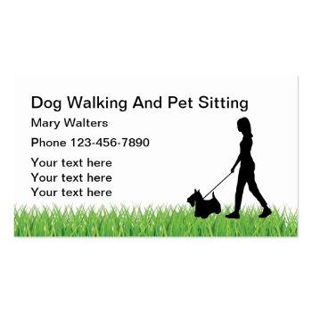 Small Dog Sitting And Dog Walking Business Card Front View