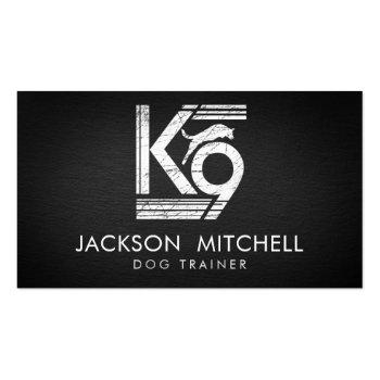 Small Dog Trainer - K9 Trainer Black And White Business Card Front View