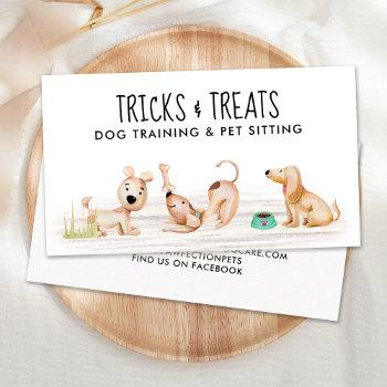 dog trainer  pet sitter dog groomer watercolor  business card
