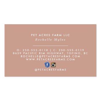 Small Dog Walker Pet Sitting Watercolor Business Card Back View