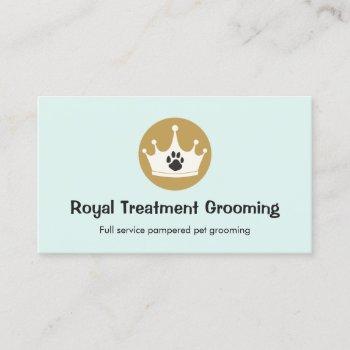  dog walking and grooming service dog paw print business card