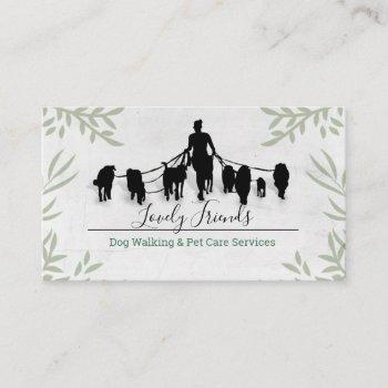 dog walking & pet care services business card