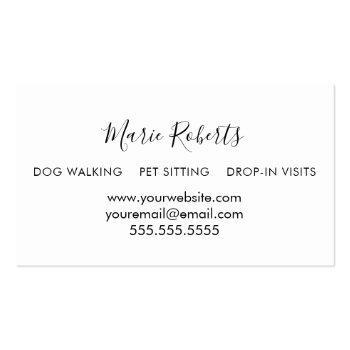 Small Dog Walking, Pet Sitting, Cat Care, Boarding  Busi Business Card Back View