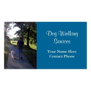 Small Dog Walking Services Business Card Front View