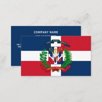 dominican flag & coat of arms, dominican republic business card