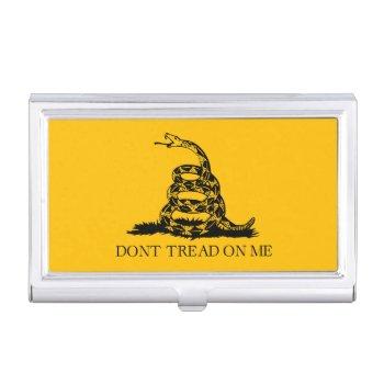 Small Dont Tread On Me Rattlesnake Snake Revolution Flag Business Card Case Front View