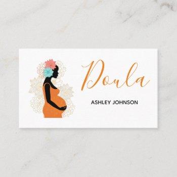 doula birth coach midwife floral calligraphy white business card
