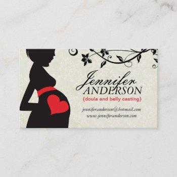 Small Doula, Midwife And Belly Casting Business Cards Front View