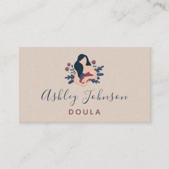 doula midwife birthing coach elegant bohemian boho business card