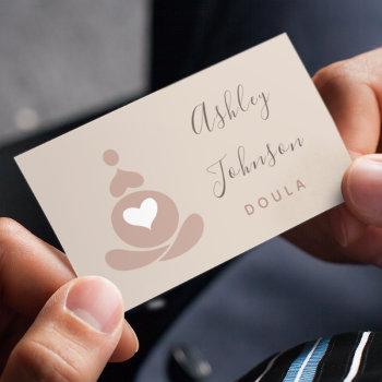 doula midwife birthing coach yoga silhouette boho  business card