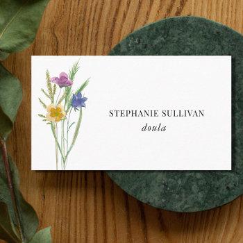 doula wildflower business card