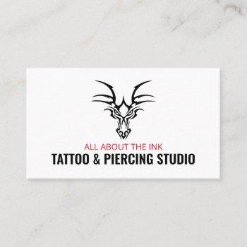 dragon tattoo, tattooist & body piercer business card