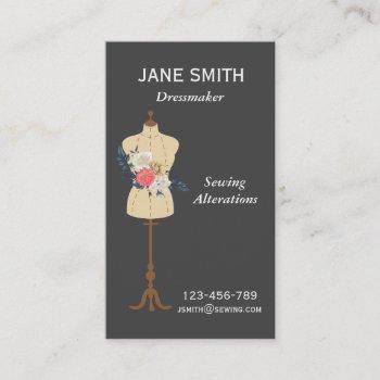 dressmaker, sewing, alterations professional business card