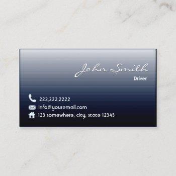driver elegant navy blue business card