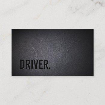 driver professional black minimalist business card