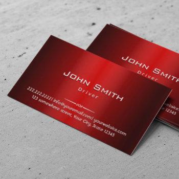 driver professional red metallic business card