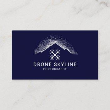 drone aerial photography navy blue photographer business card