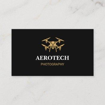 drone business cards elegant black gold