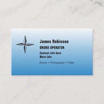 drone operator with symbol on blue business card