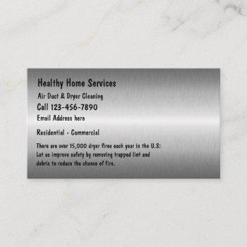 dryer vent cleaning services business card