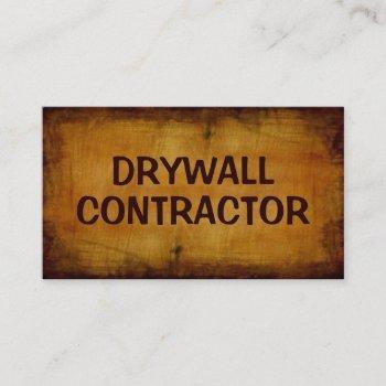 drywall contractor antique business card