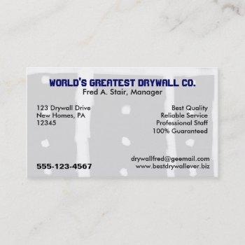 drywall contractor | drywall installer specialist business card