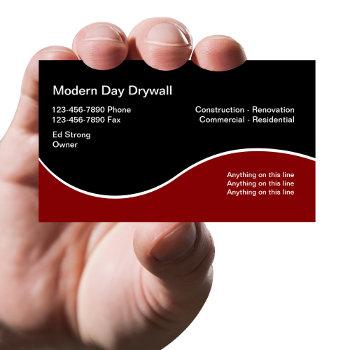 drywall contractor modern business cards