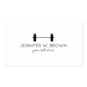 Small Dumbbell Fitness Instructor Personal Trainer Business Card Front View